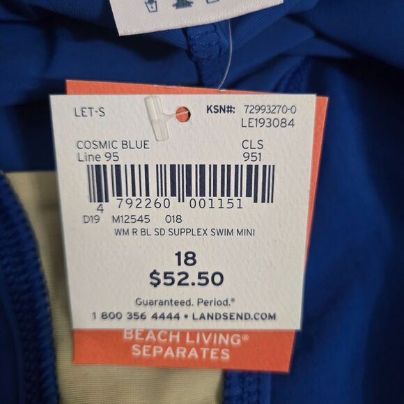 Lands' End Beach Living Swim Mini Skirt Bottoms Size 18 Cosmic Blue - Picture 13 of 15